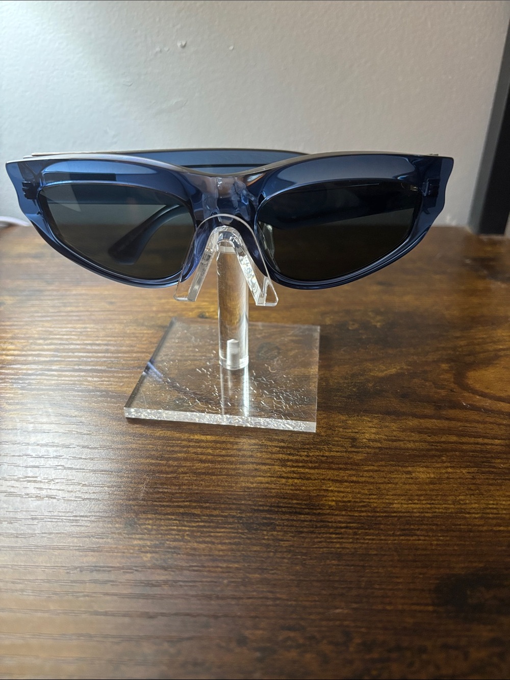 Burberry Blue Cat-Eye Sunglasses with Dark Lenses